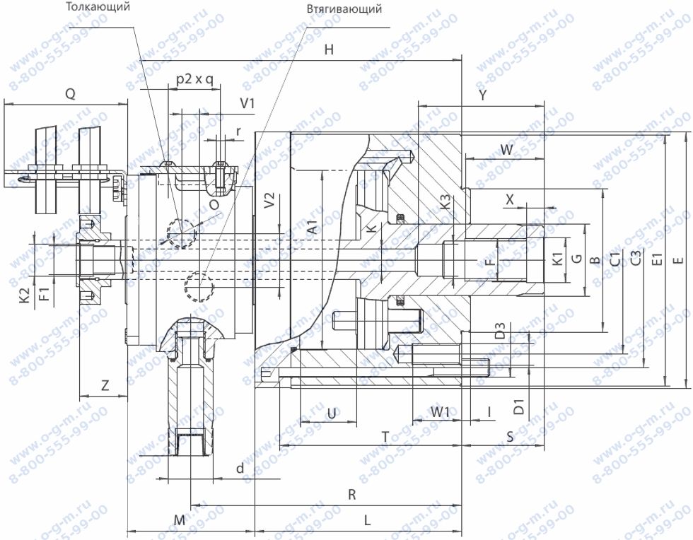 Чертёж гидроцилиндра BISON 1304-200-SDC