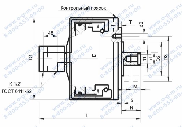 Чертёж гидроцилиндра ЦГВ 200