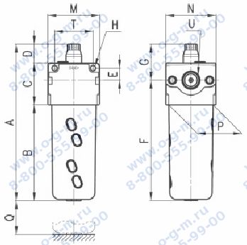 Чертеж маслораспылителя MC104-L00 (CAMOZZI)