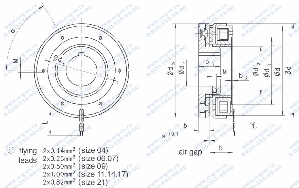 Чертёж муфты электромагнитной 86111 11Е01 (Binder)