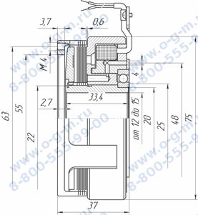 Чертёж муфты электромагнитной KLDO 0,63-12