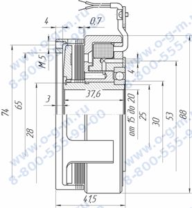 Чертёж муфты электромагнитной KLDO 1,25