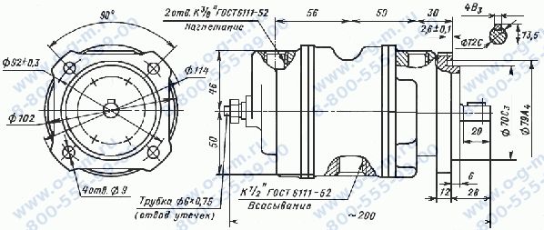 Чертеж насоса для смазки двухпоточного 3БГ12-41Б