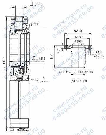 Чертеж насоса ЭЦВ 10-65-125 нрк