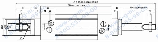 Чертеж пневмоцилиндра CF 100x320