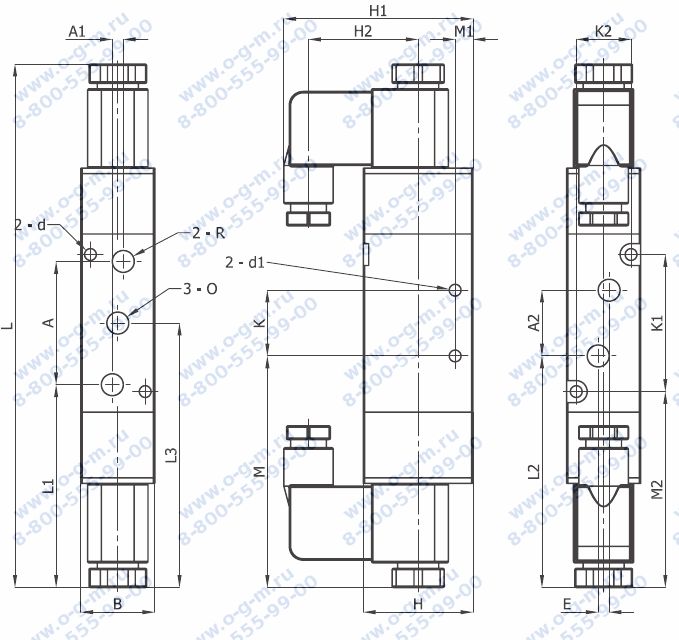 Чертёж пневмораспределителя A1-520-441-х10