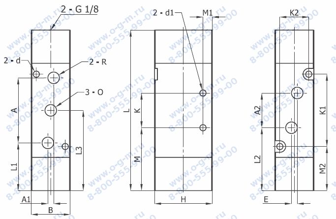 Чертёж пневмораспределителя A3-535-331-018