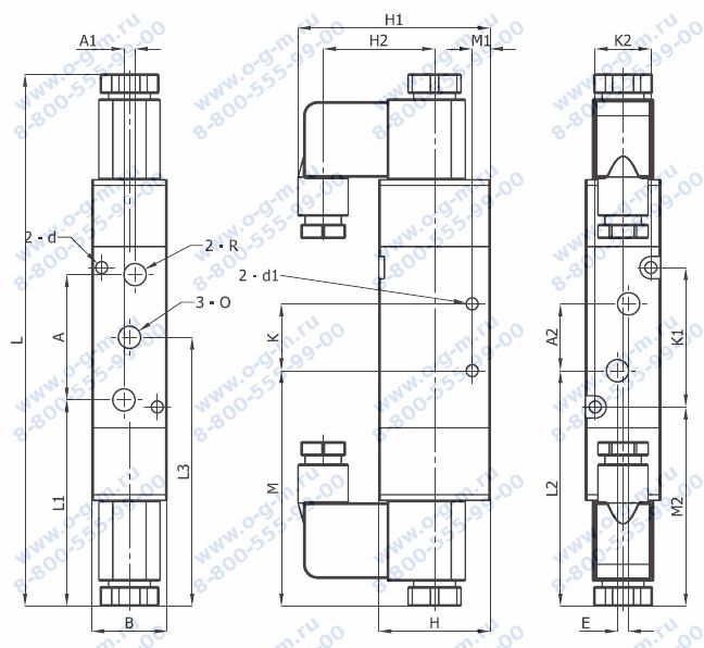 Чертёж пневмораспределителя A1-534-441-х07