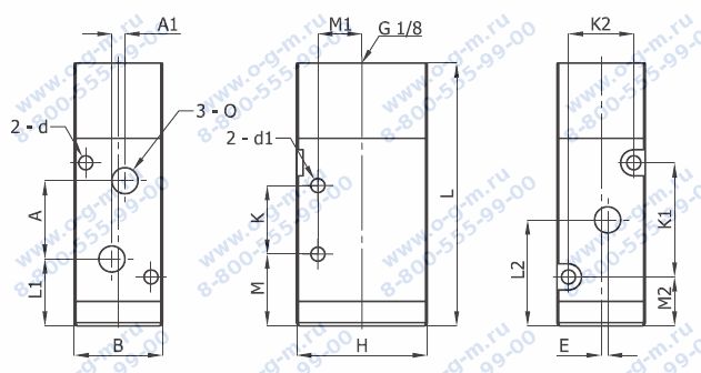 Чертёж пневмораспределителя A4-322-321-050