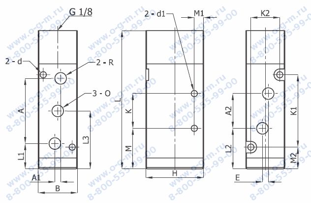 Чертёж пневмораспределителя A4-520-321-050