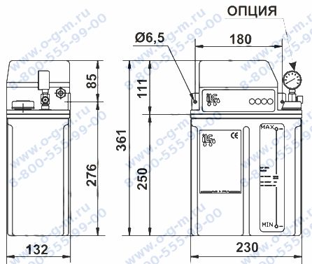 Чертеж станции смазки CME-G CE+PULS+PFL 00.877.9 (6л; 230В)