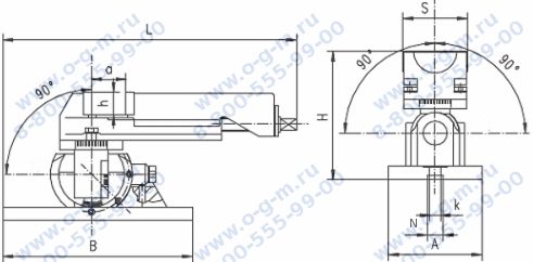 Чертеж к тискам станочных BISON 6523-155L