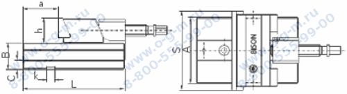 Чертёж тисков станочных прецизионных BISON 6622-100-I