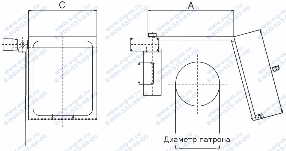 Чертёж щитка защитного токарного патрона поликарбонатного со стальной рамой IE/B