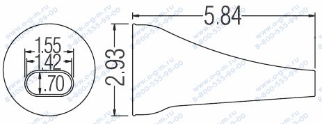 Чертёж наконечника конусного с овальным отверстием