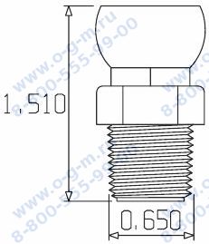 Чертёж соединителя резьбового NPT 3/8 (арт.59864-1)