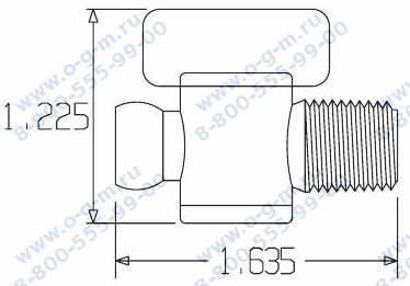 Чертёж вентиля резьбового 1/4 наружная резьба (арт.29452-1)